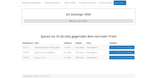 Verlängerung bestehender Pakete